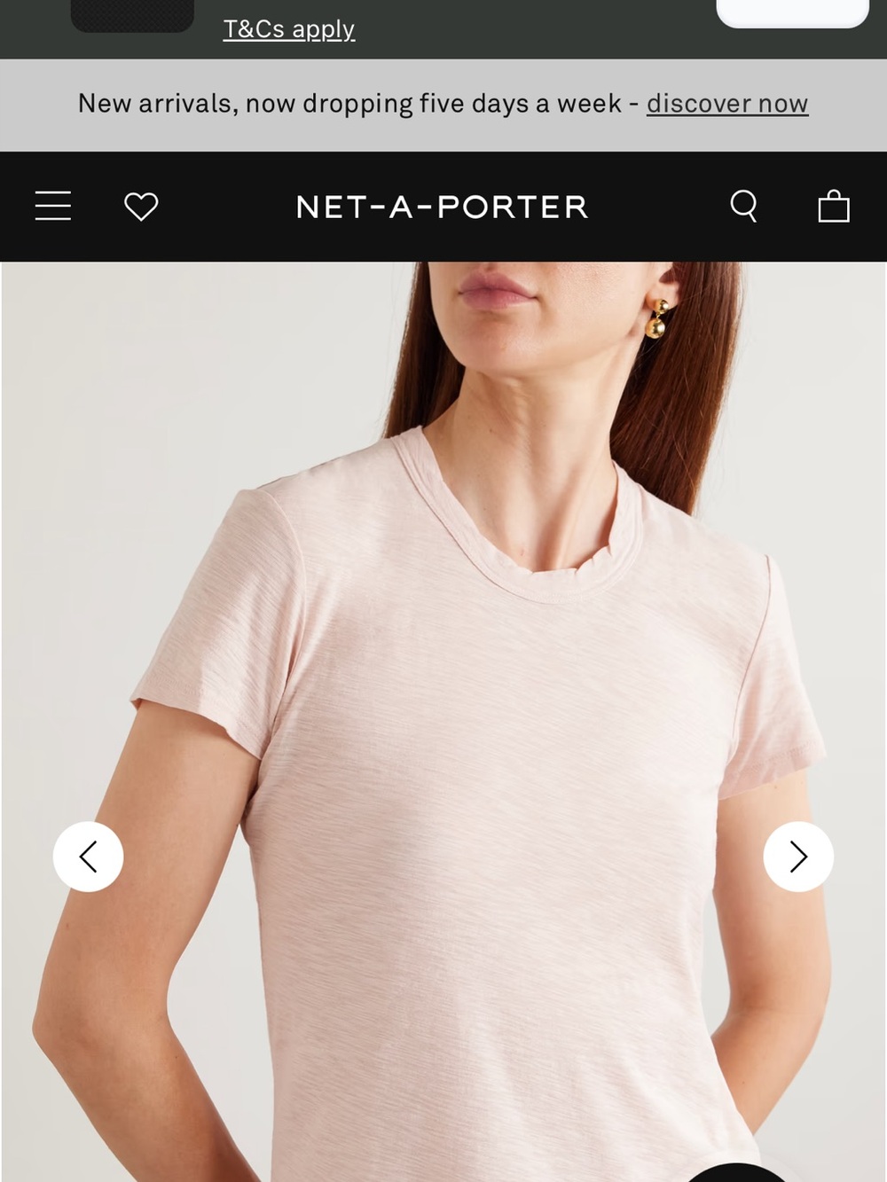 James Perse Pale Pink Short-Sleeve Crewneck Tee